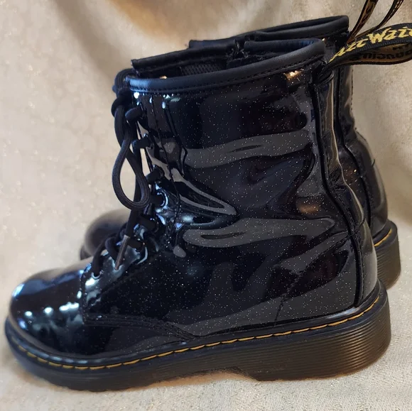 DR MARTENS GLITTER COMBAT BOOTS SZ 5 - Picture 5 of 10